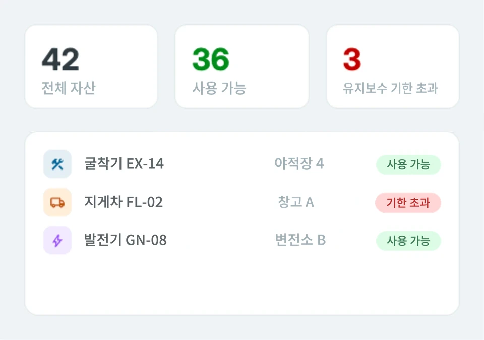 자산 관리 미리보기