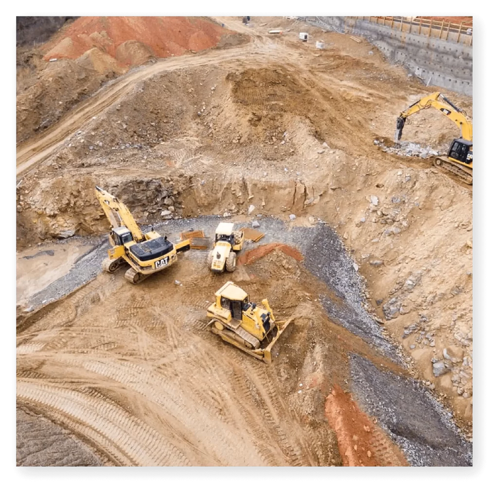 Construction machinery leveling land